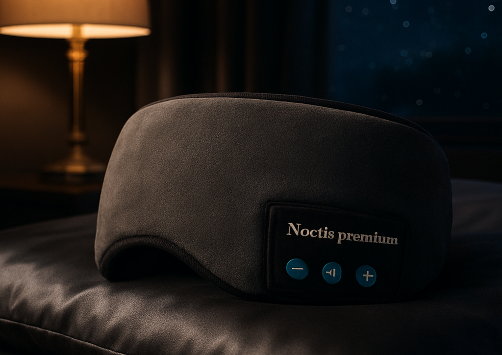 Antifaz Noctis con Auriculares Bluetooth — Música y Oscuridad para Dormir Mejor